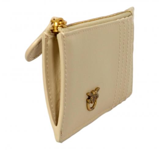 PINKO Portacarte Con Zip Donna Airone Cardholder 100251 C50Q Colore Beige
