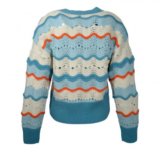 BOSS Cardigan Donna In Misto Cotone Con Lavorazione Traforata C Famon 50538316 Colore Celeste