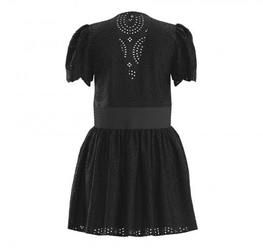 BOSS Vestito Donna In Pizzo Di Cotone Con Dettagli Plissettati Modello C Debrody 50538362 Colore Nero