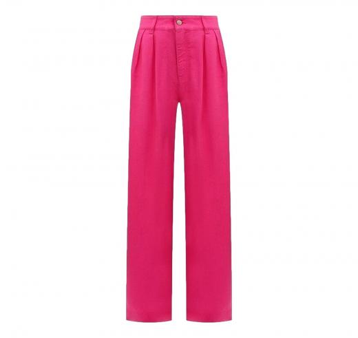 BOSS Pantaloni Donna a Gamba Larga in Morbido Twill C_Tanjura-W 50521120 Colore Fuxia