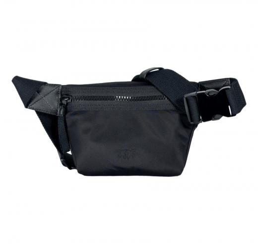 PINKO Mini Marsupio Donna In Tessuto Riciclato Con Uccellini 104939 Z99B Colore Nero