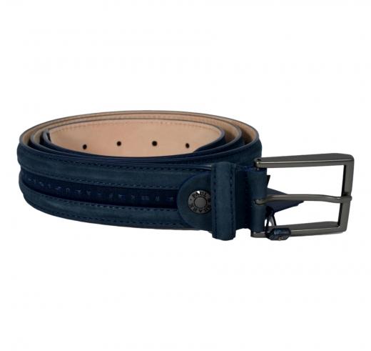 PAUL SHARK Cintura Uomo In Pelle Con Nastro Bandiere 15316001 Colore Blu 050