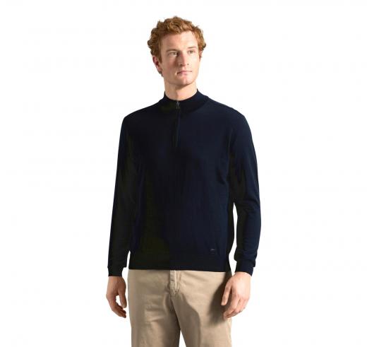 PAUL SHARK Maglione Uomo Mezza Zip In Lana Merino Extra Fine Winter Summer 99311016 Colore Blu 050