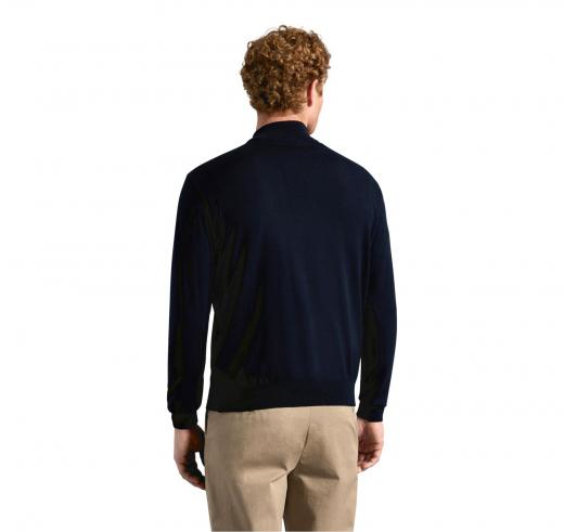 PAUL SHARK Maglione Uomo Mezza Zip In Lana Merino Extra Fine Winter Summer 99311016 Colore Blu 050