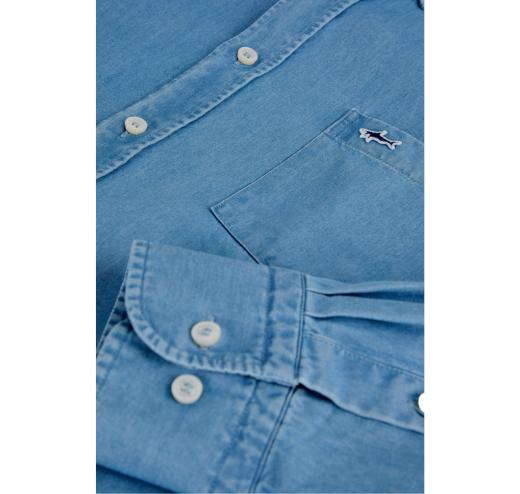 PAUL SHARK Camicia Uomo In Cotone Botton Down 99313004R Colore Blu Denim