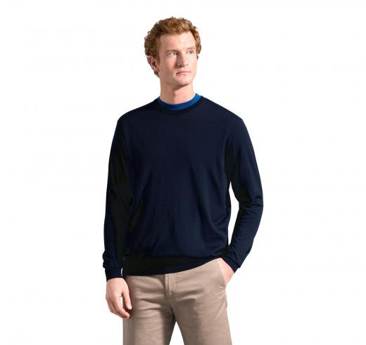 PAUL SHARK Maglia Uomo Girocollo In Lana Merino Extra Fine Winter Summer 99311015 050 Colore Blu