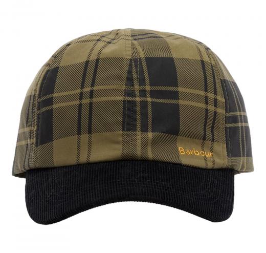 BARBOUR Cappello Baseball Donna In Tartan Elaine Check LHA0602OL511 Colore Verde Oliva