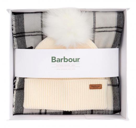 Barbour Set regalo Berretto Dover e Sciarpa Hailes One Size LGS0054GY31 Colori Monochrome Tartan