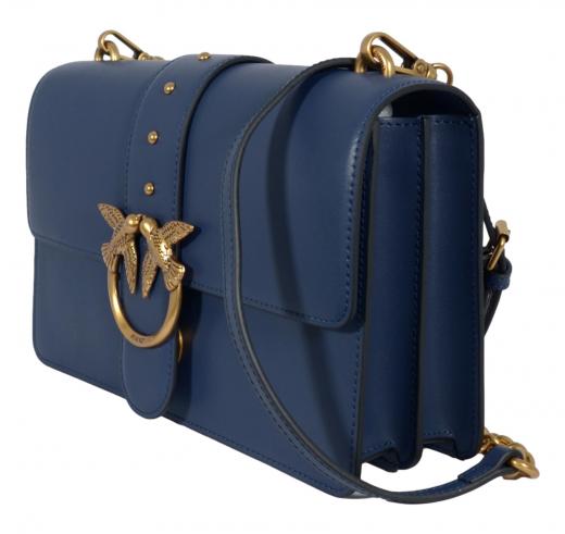 PINKO Borsa Donna Love One Classic St Cl Vitello Seta 105857 Colore Blu Indaco G08Q