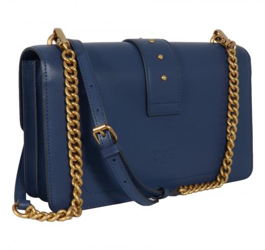 PINKO Borsa Donna Love One Classic St Cl Vitello Seta 105857 Colore Blu Indaco G08Q