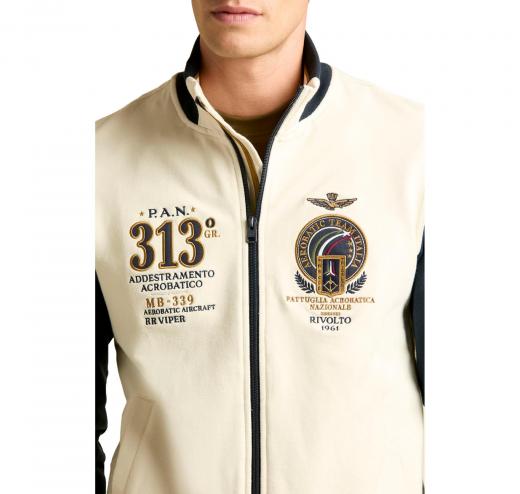 AERONAUTICA MILITARE Felpa Uomo Full Zip Ricamata Con Frecce Tricolori FE2062UF00662 Colore Bianco Blu