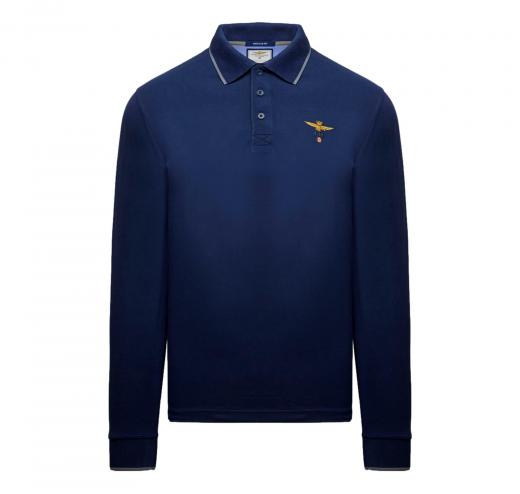 AERONAUTICA MILITARE Polo Uomo Manica Lunga Basica In Cotone PO1653UP00082 Colore Blu
