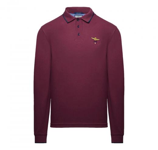 AERONAUTICA MILITARE Polo Uomo Manica Lunga Basica In Cotone PO1653UP00082 Colore Bordeaux