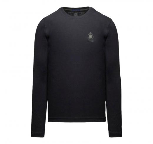 AERONAUTICA MILITARE T-shirt Uomo Manica Lunga In Cotone Con Patch A Contrasto TS2468UJ00703 Colore Nero