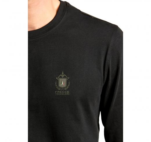 AERONAUTICA MILITARE T-shirt Uomo Manica Lunga In Cotone Con Patch A Contrasto TS2468UJ00703 Colore Nero