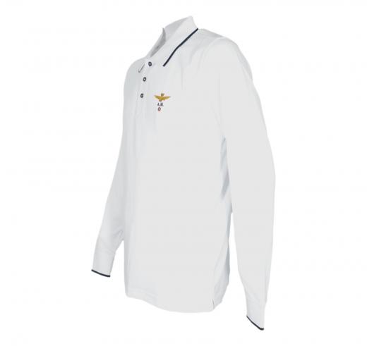 AERONAUTICA MILITARE Polo Uomo Manica Lunga Basica In Cotone PO1653UP00082 Colore Bianco