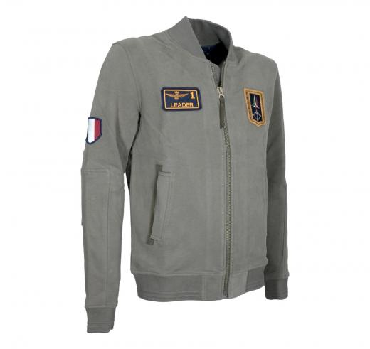 AERONAUTICA MILITARE Felpa Uomo Full Zip Ricamata FE2071UF00669 Colore Grigio