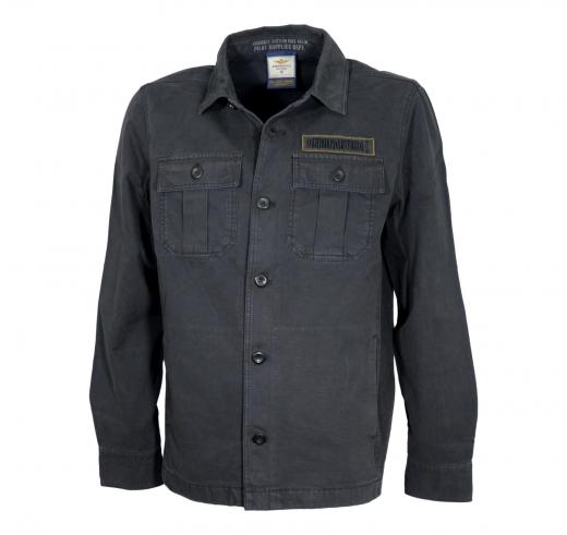 AERONAUTICA MILITARE Giacca Camicia Uomo In Twill Tinto Capo AC0036UCT04233 Colore Nero