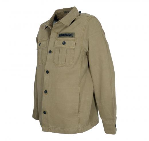AERONAUTICA MILITARE Giacca Camicia Uomo In Twill Tinto Capo AC0036UCT04233 Colore Verde