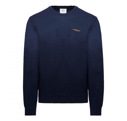 AERONAUTICA MILITARE Maglia Uomo Girocollo In Cotone Tinto Filo MA1611UL00506 Colore Blu