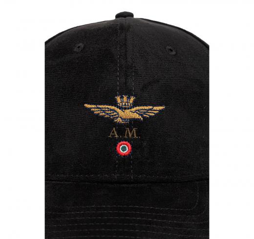 AERONAUTICA MILITARE Cappellino Uomo Effetto Suede Con Logo HA1229UCT04237 Colore Nero
