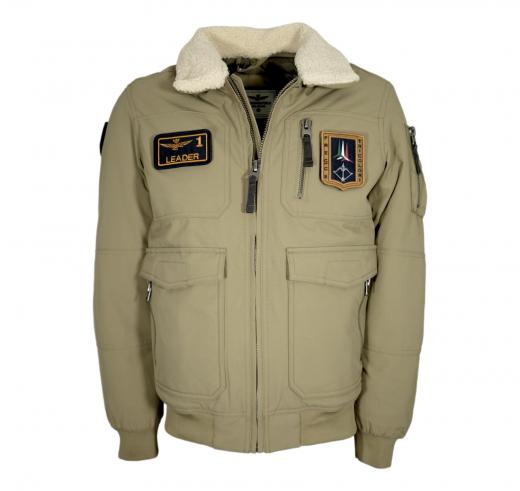 AERONAUTICA MILITARE Giacca Uomo Pilot Collo Rimovibile AB3024 Colore Beige Militare