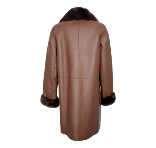 VLAB Giaccone Donna Con Tasche Laterali FW56032 Stormy Colore Marrone