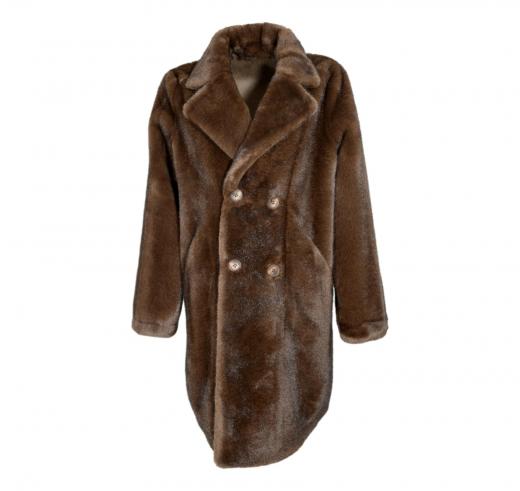 VLAB Giaccone Donna Audrey FW56054 Double Face Colore Marrone