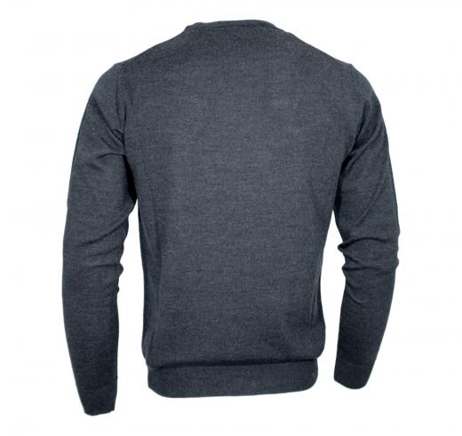 CASHMERE COMPANY Maglia Uomo Girocollo Pura Lana Merinos Extrafine Slim fit Colore 198 Grigio