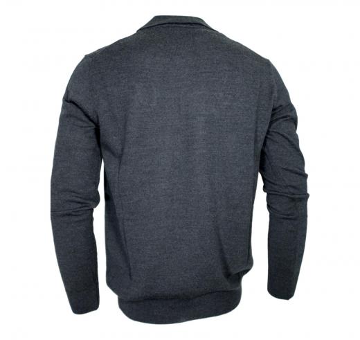 CASHMERE COMPANY Maglia Uomo Modello Polo In Lana Merinos Extrafine 198 Grigio