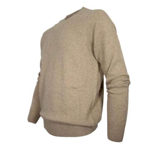CASHMERE COMPANY Maglia Girocollo Uomo In Puro Cashmere Colore 114 Beige
