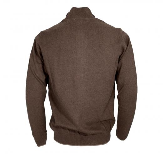 CASHMERE COMPANY Maglia Full Zip Uomo 95% Cotone 5% Cashmere Colore 125 Marrone