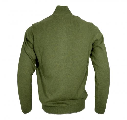 CASHMERE COMPANY Maglia Full Zip Uomo 95% Cotone 5% Cashmere Colore 232 Verde