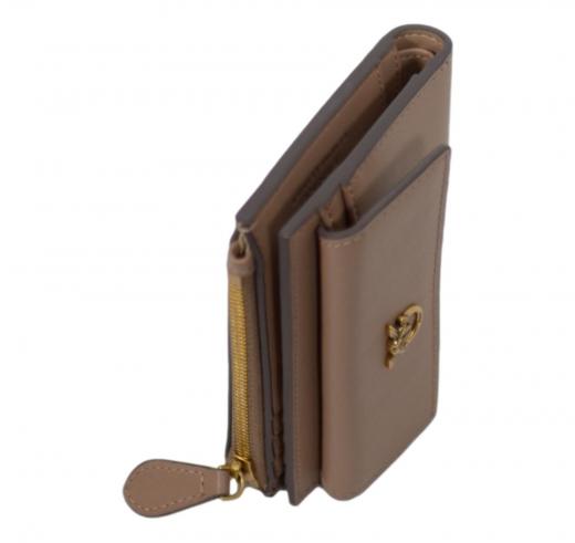 PINKO Portafoglio Donna Compact Wallet Vitello Seta 103612 D01Q Colore Beige Scuro