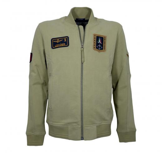 AERONAUTICA MILITARE Felpa Uomo Full Zip Ricamata FE2071UF00669 Colore Verde Militare
