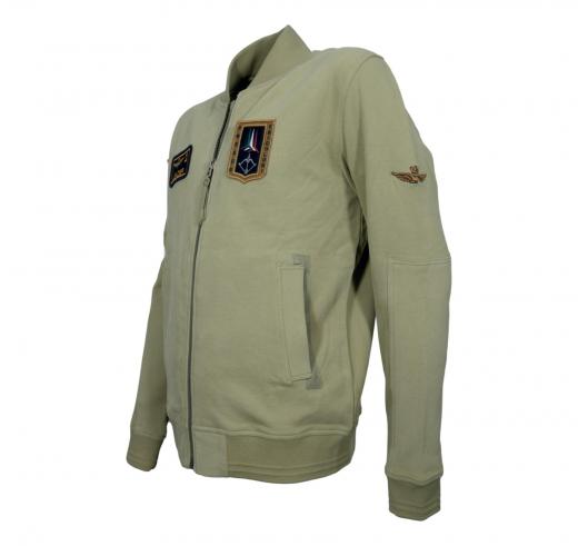 AERONAUTICA MILITARE Felpa Uomo Full Zip Ricamata FE2071UF00669 Colore Verde Militare