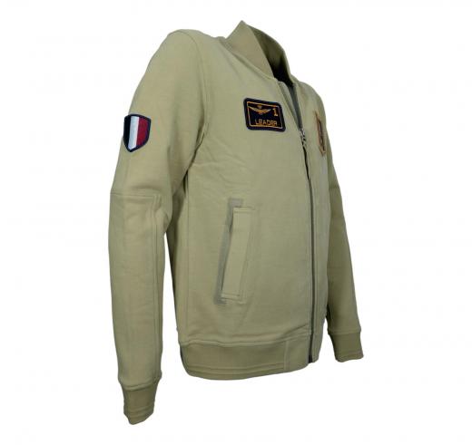 AERONAUTICA MILITARE Felpa Uomo Full Zip Ricamata FE2071UF00669 Colore Verde Militare