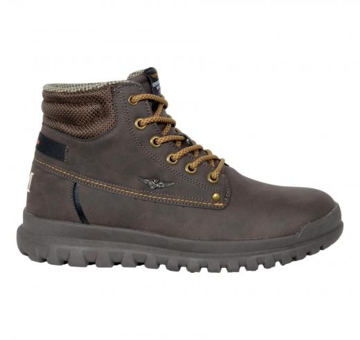 AERONAUTICA MILITARE Stivaletto Uomo Autunno Inverno Pelle Scamosciata SC0317 Colore Marrone