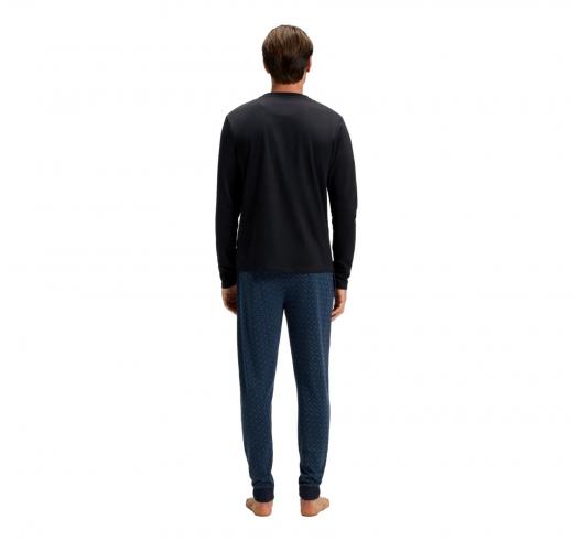 BOSS Pigiama In Cotone Con Logo E Monogrammi Relax Long Set 50550494 Colore Blu Scuro