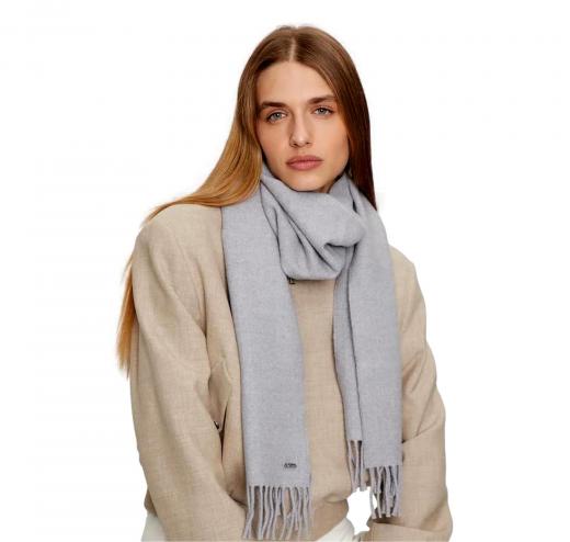 BOSS Sciarpa Donna In Lana Con Rivetto Con Logo Zesy 50517216 Colore Grigio