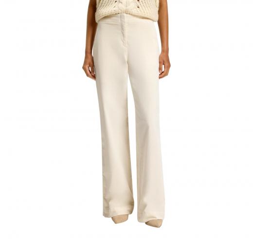 BOSS Pantaloni A Gamba Dritta In Velluto Di Cotone Elasticizzato C Tahilone1 D 50547685 Colore Avorio