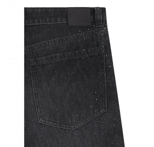 BOSS Jeans Donna A Gamba Larga In Denim Con Cristalli C SLOUCHY MR 50548444 Colore Nero