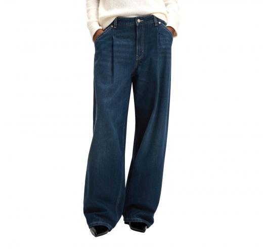 BOSS Jeans A Gamba Larga Con Pince Sulla Parte Anteriore C SLOUCHY PLTD MR 50548420 Colore Blu Scuro