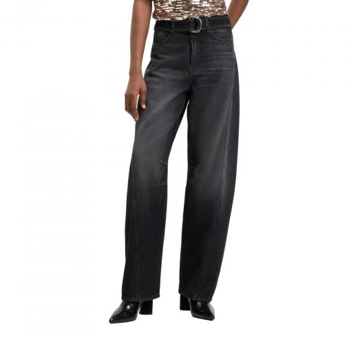 BOSS Jeans Donna Con Gamba Balloon In Demin Rigido Con Cintura C_BALOON HR BELT 50548453 Colore Nero