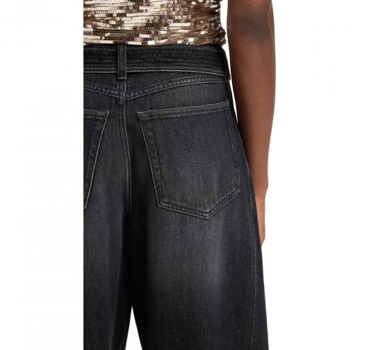 BOSS Jeans Donna Con Gamba Balloon In Demin Rigido Con Cintura C_BALOON HR BELT 50548453 Colore Nero