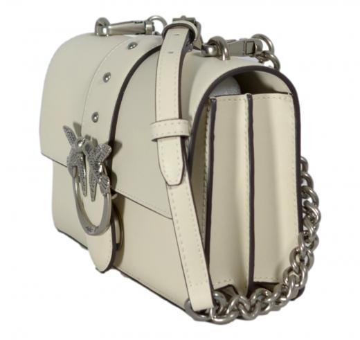 PINKO Borsa Donna Love One Mini St Cl Vitello Seta 105856 Colore Bianco Z14O