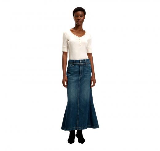 BOSS Gonna In Denim Blu Con Forma Svasata C PEPLUM SKIRT HR 50548436 Colore Blu