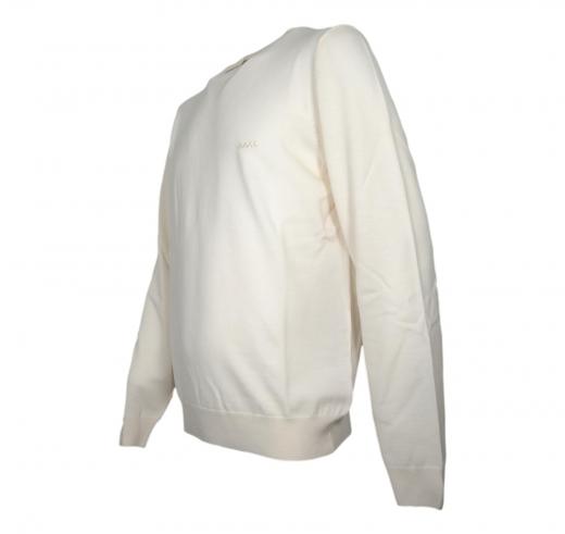 BOSS Maglione Uomo Regular Fit In Lana Vergine Con Logo Ricamato Botto 50476364 Colore Bianco