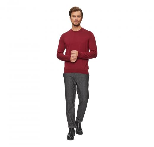 BOSS Maglione Uomo Regular Fit In Lana Vergine Con Logo Ricamato Botto 50476364 Colore Bordeaux