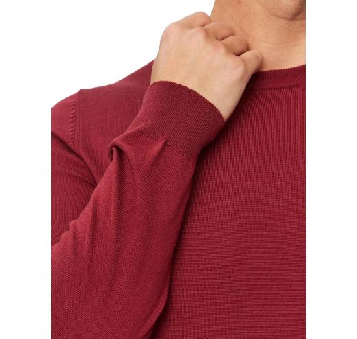 BOSS Maglione Uomo Regular Fit In Lana Vergine Con Logo Ricamato Botto 50476364 Colore Bordeaux